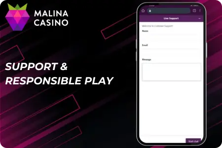 Customer Support and Responsible Gaming at Malina Casino